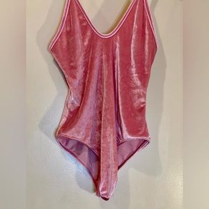 Beautiful, pink, velvet leotard, never worn!